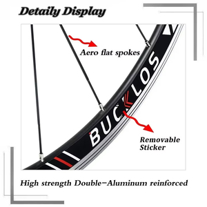 Set di Ruote BUCKLOS in Carbonio per Bici da <span class=keywords><strong>Corsa</strong></span> 700c <span class=keywords><strong>Copertoncino</strong></span> Freno a Disco Anteriore e Posteriore per Pacco Pignoni a 8/9/10/11v - Product Image 2