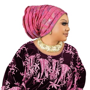 Últimos Diseños de Gorros Instantáneos Gele, Pañuelos Africanos para la Cabeza, Turbantes Nigerianos Listos para Usar, Gorros para <span class=keywords><strong>Mujer</strong></span> F054 - Product Image 5
