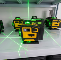 Niveau laser vert 4D à 16 lignes, auto-nivelant à 360 degrés, haute précision, avec batterie au lithium 18650, modèle rotatif à croix PN-YQ003Y