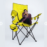 Fauteuil extra-large, chaise de camping géante pliable et portable pour la randonnée et le pique-nique, grande taille, avec sac isotherme