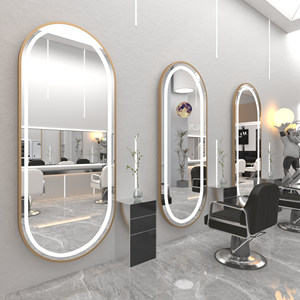 <b>LED</b> Salon <b>Mirror</b> Wall Mounted Hair Styling <b>Vanity</b> <b>Mirror</b> Rectangular Barber Shop <b>Mirror</b> With Light - Product Image 2