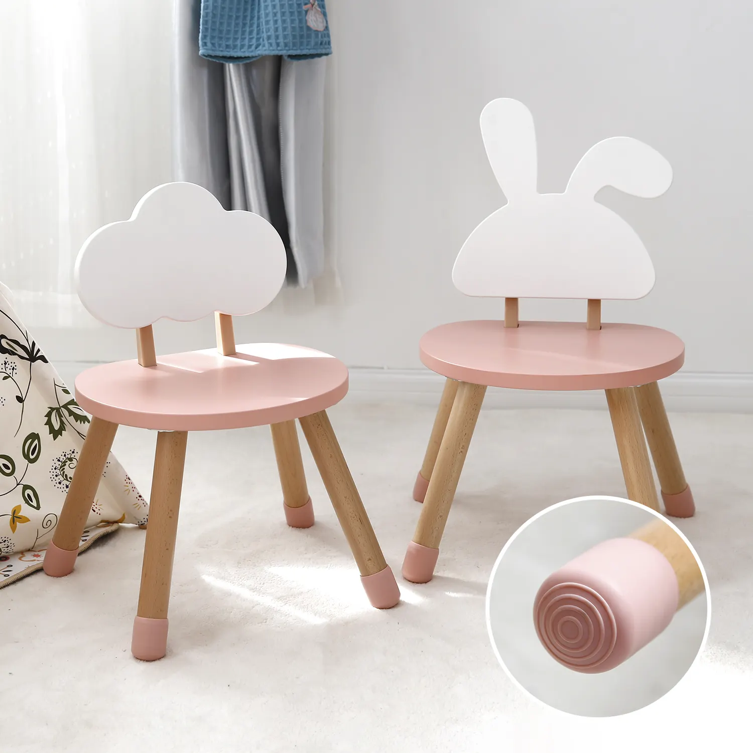 Ins rosa legno Montessori ragazza camera da letto mobili Set animale bambino studio tavolo e sedie per bambini camera dei bambini Area giochi