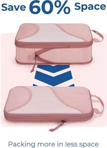 Cubes de compression pour bagages - Ensemble de 6 cubes de rangement pour valises, organiseurs de valises compressibles avec sac à chaussures - Product Image 4