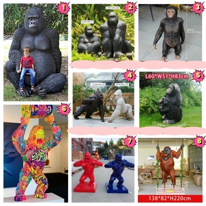 Figurine de film de gorille en colère K484 Sculpture City Square Urban Landmark Shopping Mall Zone commerciale FRP 3D Vivid Animal Ornaments - Product Image 6
