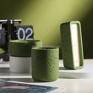 Customize candle Stone Pattern Ceramic Cement Volcanic Rock <b>Cup</b> Creative Scented Candle - Product Image 2
