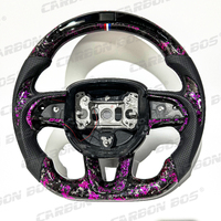 Volant en fibre de carbone forgée avec LED, pièces de mise à niveau, compatible avec les modèles Dodge Charger Challenger Durango SRT 2014-17 2019-2023