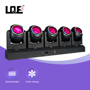 Lumière de scène à tête mobile LED 5x80W, faisceau de lavage, rotation infinie, panoramique et inclinaison, avec effet <span class=keywords><strong>d</strong></span>'anneau de pixels, contrôle Art-Net pour discothèque - Product Image 2