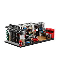 EN STOCK 95023 MOC Garage rétro américain à réparer, blocs de construction, briques, modèle d'assemblage, jouet DIY pour adultes, ensemble cadeau de Noël