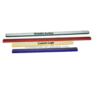 iron-absorbing whiteboard magnet bar hard plastic magnetic strip with custom logo for office classroom