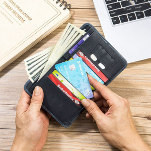 Tarjetero minimalista delgado de cuero genuino, billetera plegable para tarjeta SIM, múltiples ranuras para tarjetas, billetera de cuero para tarjetas, billetera delgada hecha a mano - Product Image 4