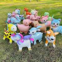 Ballons en aluminium Rainsun, motifs animaux 3D (éléphant, lapin, girafe, dinosaure, licorne), nouveaux, avec roue de marche, jouet cadeau individuel