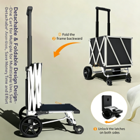 Chariot de courses pliable Jialai 46L avec roues robustes pour escaliers, en tissu Oxford de haute qualité, charge maximale 80 kg