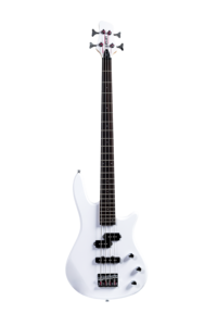 Guitare <span class=keywords><strong>basse</strong></span> électrique Clevan 41 pouces, 4 cordes, manche en érable, touche en palissandre, corps en okoumé, frettes en bronze blanc, finition brillante blanche - Product Image 6