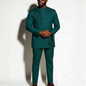 Ensemble Dashiki brodé d'inspiration <span class=keywords><strong>africaine</strong></span> S-3XL, costume de <span class=keywords><strong>mariage</strong></span> deux pièces, <span class=keywords><strong>chemise</strong></span> à manches longues et pantalon pour <span class=keywords><strong>homme</strong></span>, style africain - Product Image 1