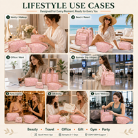 Trousse de Maquillage Rose Matelassée en Cuir PU, Ensemble de Pochettes Cosmétiques Personnalisables avec Logo, Organisateur de Voyage pour Produits de Beauté, OEM ODM
