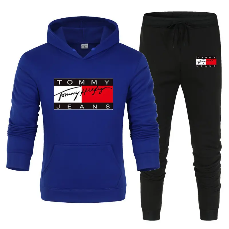 Men's solid color Hoodie and Sweatshirt mens gym fitness training clothing mens jogger sets