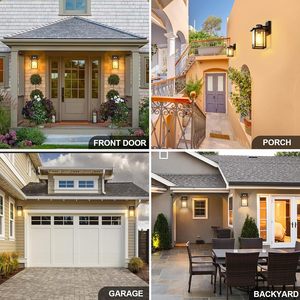 Luci da parete per esterni luci portico applique illuminazione con fotocellula a parete con acqua Ripple paralume in vetro antiruggine per <span class=keywords><strong>la</strong></span> <span class=keywords><strong>casa</strong></span> Garage - Product Image 5