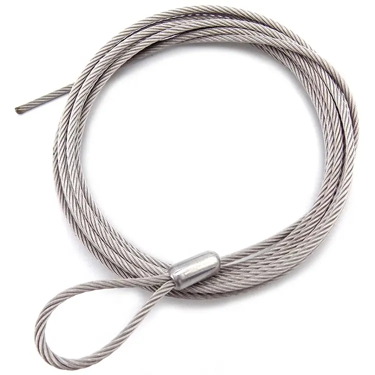 Sicherheits spirale verzinktes Edelstahl drahtseil kabel mit Schlaufe zur Sicherheit