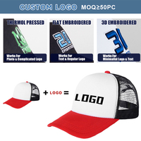 Casquettes de baseball en maille avec logo personnalisé Casquette de camionneur en mousse tricolore avec corde pour impression d'arbre de Noël à 5 panneaux
