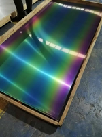 Plaque décorative en acier inoxydable 304 effet miroir 8K couleur arc-en-ciel PVD de luxe pour la conception architecturale et les ascenseurs