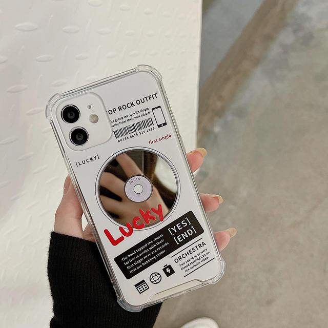 INS Retro Fashion CD Mirror Phone Case for iphone 14 13 12 11 Pro XS Max X XR Creative Letter Four Corners Anti-drop Soft Cover 15 case 18pro 18pm