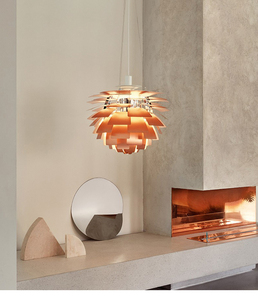 Đèn chùm hình nón thông hiện đại Bắc Âu đơn giản, đèn trần nhôm ngàn lá, thiết kế tối giản sáng tạo dành cho khách sạn, phòng khách - Product Image 4