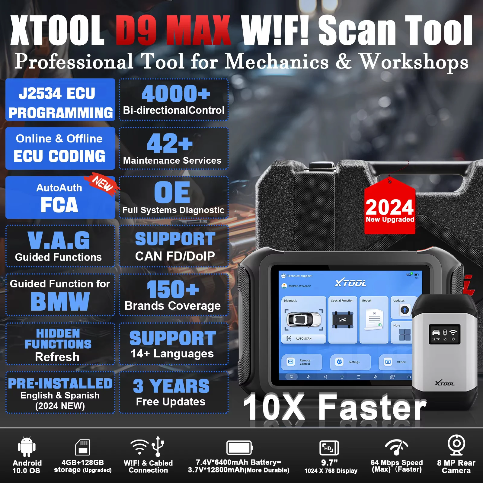 2025 XTOOL D9 MAX J2534 Programming Tools for Auto Diagnostics