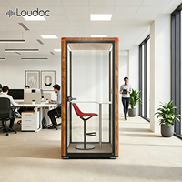 Cabine téléphonique acoustique préfabriquée insonorisée, poste de travail individuel silencieux avec ventilation, STC 35dB+, certifiée CE, pour hôtels et entrepôts