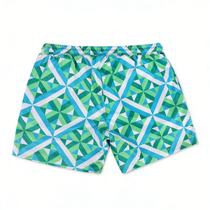 Short de bain et de surf en tissu extensible 4 directions en polyester recyclé et élasthanne, avec cordon de serrage à la taille et embouts métalliques, et doublure en maille. - Product Image 4