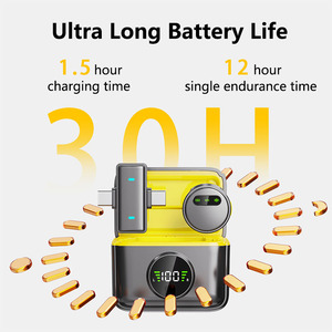 Bewin Q10 <span class=keywords><strong>Wireless</strong></span> Laval ier Mikrofon One Drag Zwei 2,4G Live-Streaming im Freien DSP Noise Cancel ling Magnetic Revers Mikrofon - Product Image 2