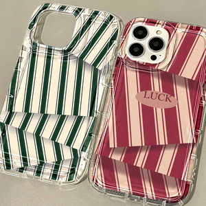 เคสโทรศัพท์สำหรับ iPhone 17 Pro Max แบบพับได้ ลายทางสีแดงและเขียว พรีเมียม รูใหญ่ ป้องกันการตกกระแทก ครอบคลุมเต็มตัว - Product Image 2
