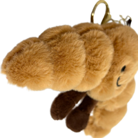 Croissant en peluche porte-clés mignon dessin animé nourriture doux en peluche poupée pendentif voiture porte-clés sac à dos sac décor accessoire cadeau
