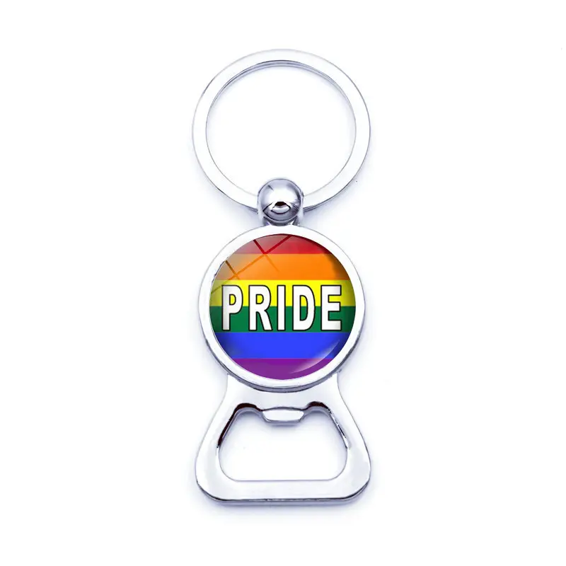 Rainbow Pride Flaschenöffner Schlüsselanhänger Zeit Edelstein Metallschlüssel Ring Anhänger Schmuck kleines Geschenk