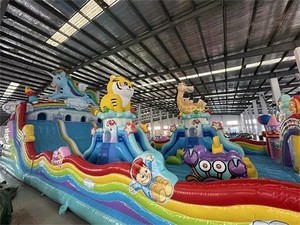 Château gonflable géant Wolong sur le thème du château féerique, toboggan gonflable en PVC, structure de jeux commerciale pour enfants, <span class=keywords><strong>location</strong></span> pour parcs d'attractions - Product Image 6