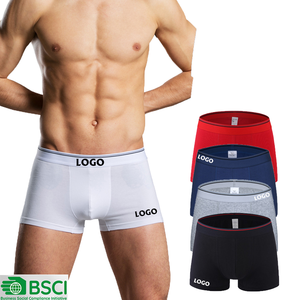 Calzoncillos bóxer transpirables de tiro medio para hombre 2026, de algodón y elastano de alta calidad, antiestáticos, cómodos para uso diario, con colores y logotipo personalizados. - Product Image 1
