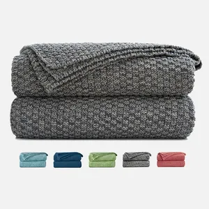 OEM ODM时尚保暖舒适超细纤维涤棉蓬松家庭设计针织扔毯