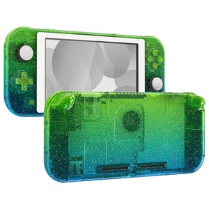 เคสเปลี่ยนสีแบบไล่ระดับสีเขียวฟ้าใส ยี่ห้อ EXtremeRate รุ่น Glitter Gradient สำหรับ Nintendo Switch Lite ชุดเต็ม - Product Image 1