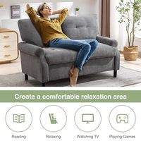 Canapé 2 places VANBOW moderne avec coussins épais, tissu confortable pour petits appartements et chambres