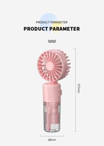 Ventilateur portable pliable avec pulvérisation de brume, rechargeable par USB, ventilateur de refroidissement portable, logo personnalisé pour cadeaux promotionnels - Product Image 4