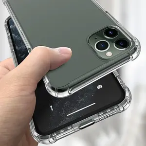 Darbeye temizle telefon kılıfı Transparente renk Tpu Iphone 11pro 11 12 Pro Max korumak için Apple iphone'lar için cep telefonu 14 15