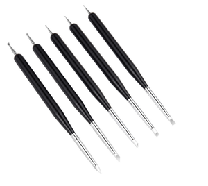 Ensemble de 5 outils à points pour ongles double face, manche en plastique noir, stylos à points pour la manucure, la décoration des ongles - Product Image 6