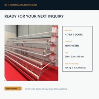 Cage à poules pondeuses à batterie 4 niveaux 5 portes, cages pour animaux, cages à poules à batterie