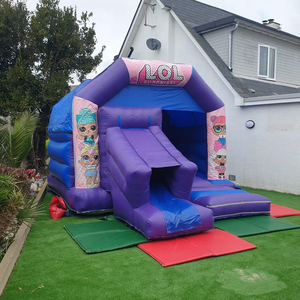 Ngoài trời thương mại PVC phim hoạt hình đông lạnh cô gái Inflatable lâu đài bouncy Bouncer nhảy Nhà trượt Inflatable Combo cho trẻ em bên - Product Image 4