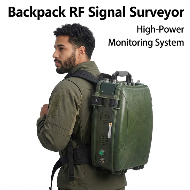 Professional 6-Channel Full-Band Backpack RF Signal Strength Surveyor Remote Control Network Optimization IP66 Waterproof 24+