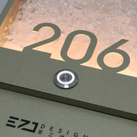 Plaque de porte d'hôtel moderne personnalisée EZD avec éclairage LED, sonnette de porte, numéro d'appartement en acrylique
