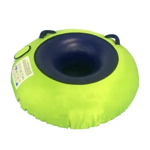 Heavy-duty 48inch/122cm Inflatable 1 Rider Round Towable Snow Sled Tube or Tubing with Hard Bottom