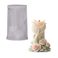Moule en silicone pour bougie d'aromathérapie en forme de queue de poisson, diffuseur de parfum en spirale rose, ornement en plâtre réutilisable et non toxique