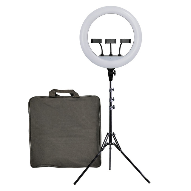 18-inch with Bag Tripod Lighting Kit Video Studio Dimmable LED Fill Light Selfie Photography Flash Ring Light
