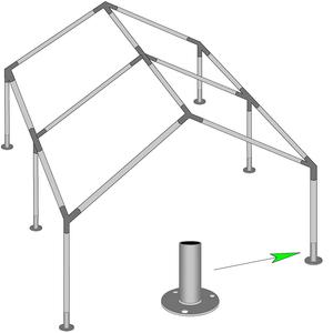 キャノピー金具 カップリング フットパッド コネクター - Product Image 2