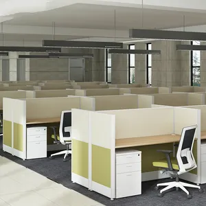 Meja kerja Modular kubus meja mebel kantor meja 2, 4, 6 tempat duduk stasiun kerja partisi kantor